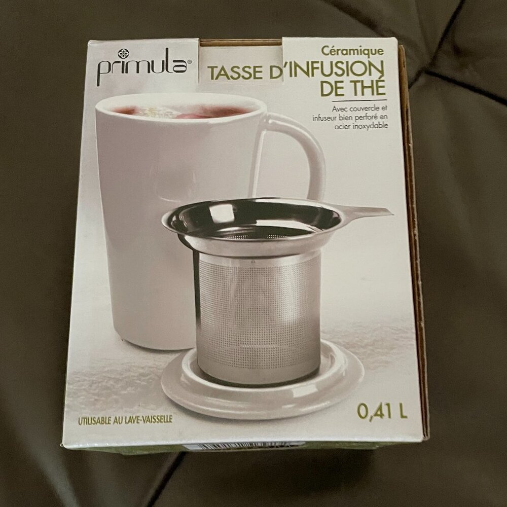 Primula Abbey Ceramic Tea Brewing Mug, Glazed / Rare Stainless Steel Infuser